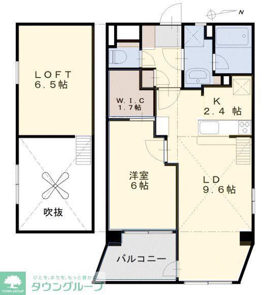 オアシスA棟(1LDK/4階)の間取り写真