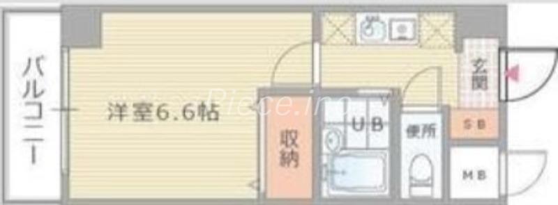 おおきに新大阪駅前サニーアパートメント(1K/9階)の間取り写真
