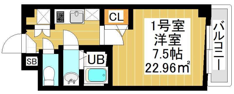 ブルックリンズ西千葉(1K/2階)の間取り写真