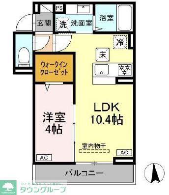 DBLESS横濱岸根公園I(1LDK/1階)の間取り写真