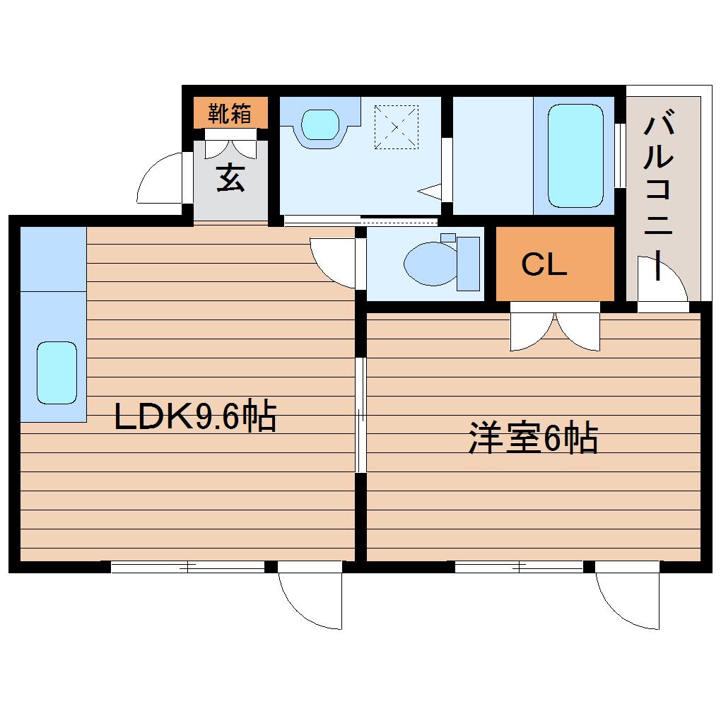 ル・ポンテ(1LDK/2階)の間取り写真