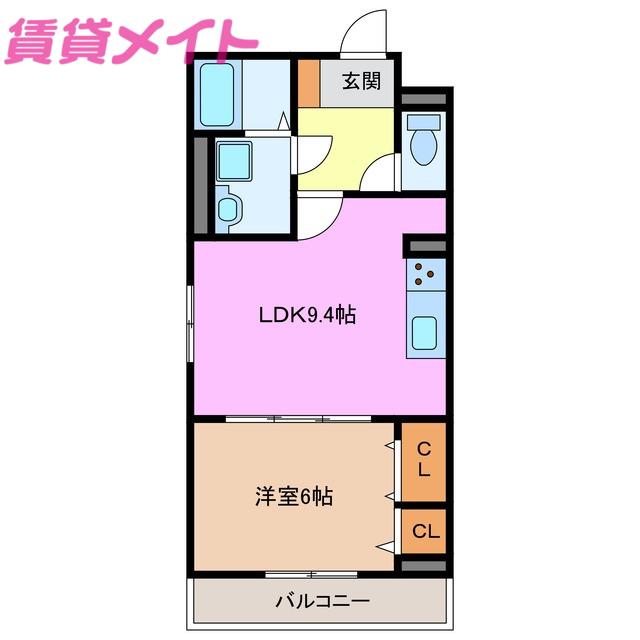 AMAGASUKA TERRACE(1LDK/2階)の間取り写真
