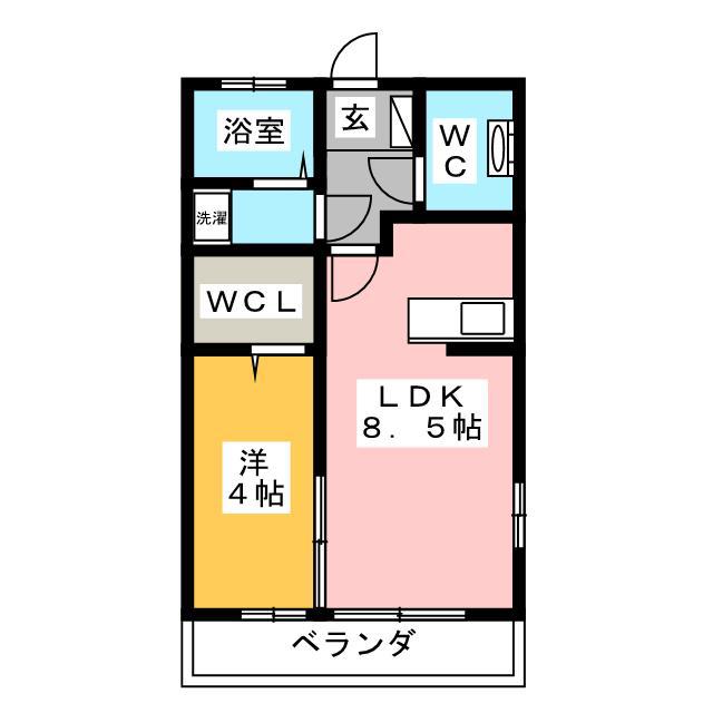 ドエル志都呂A・B(1LDK/1階)の間取り写真