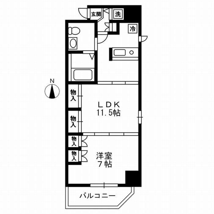 レジディア上野御徒町(1LDK/3階)の間取り写真