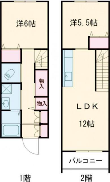 LEA・TOWN(2LDK/1階)の間取り写真