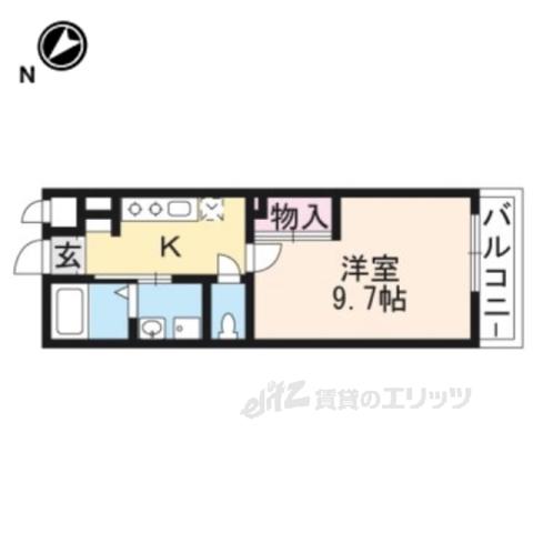 ベルソーレ(1K/1階)の間取り写真