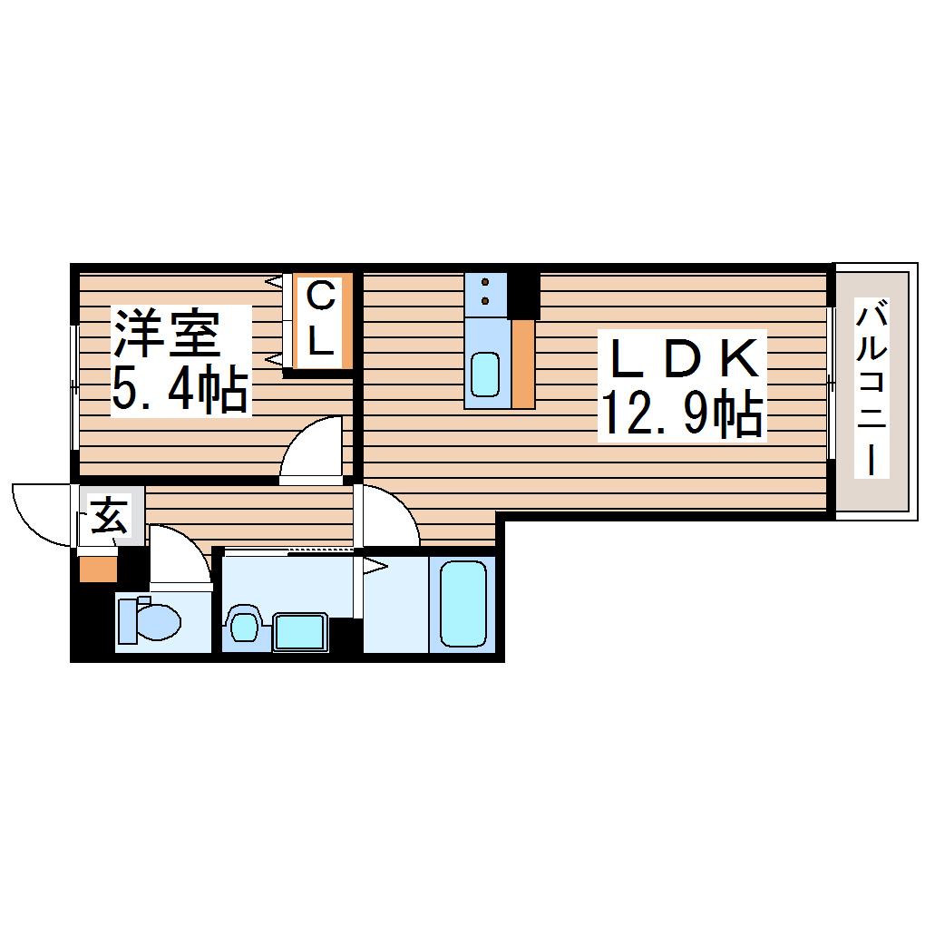 アビタシオン小田原長丁通(1LDK/1階)の間取り写真