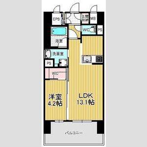 セレニティー大須(1LDK/14階)の間取り写真