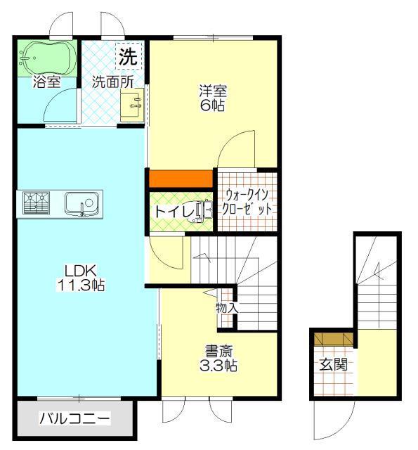 シャーメゾンカーサ(1SLDK/1階)の間取り写真