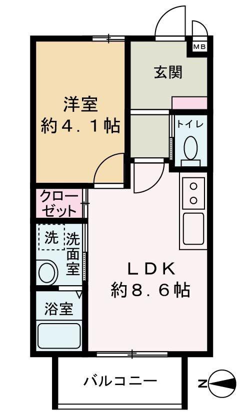 ユゥ&ミィ金山駅前G棟(1LDK/2階)の間取り写真