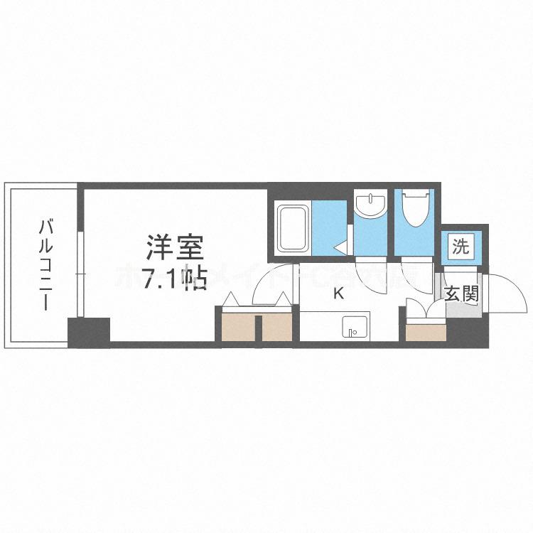レジュールアッシュ梅田レジデンス(1K/9階)の間取り写真