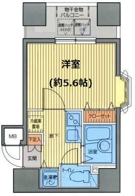 ガラ・シティ京橋(1K/4階)の間取り写真