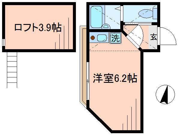 パシャ北千住(ワンルーム/2階)の間取り写真