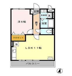 フォレスト小山(1LDK/2階)の間取り写真