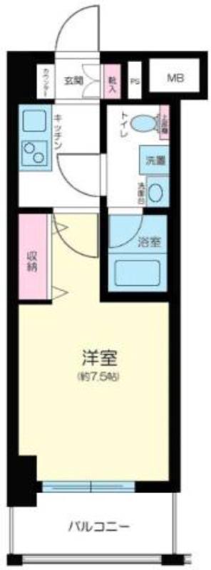 PREMIUM CUBE三田(1K/10階)の間取り写真