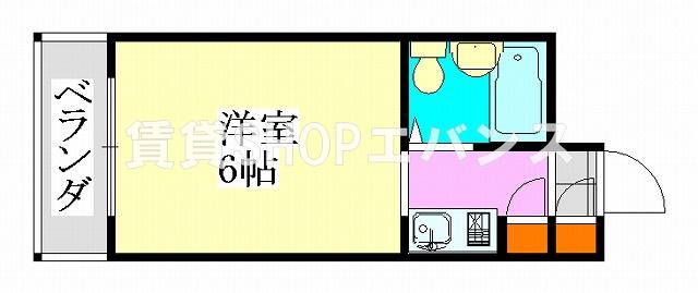 ウインド津田沼(ワンルーム/4階)の間取り写真