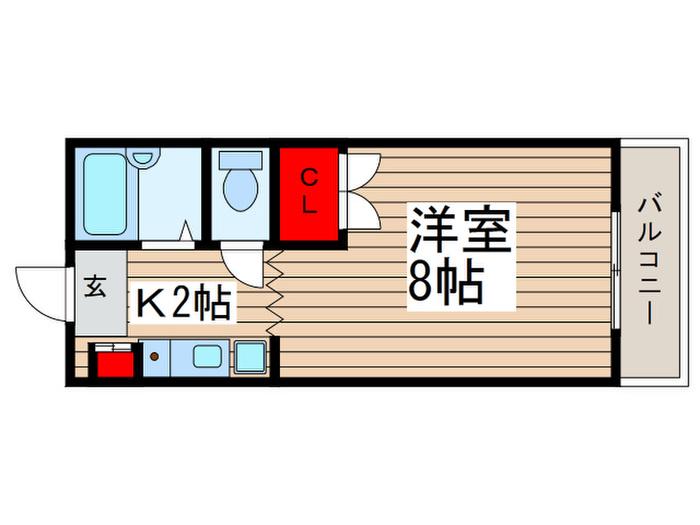 プリムローズヒル(1K/3階)の間取り写真