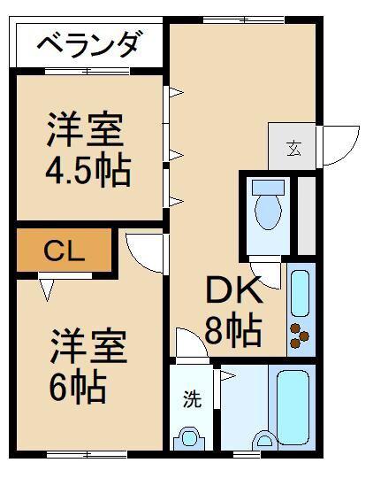 サトーピア香里園(2DK/3階)の間取り写真