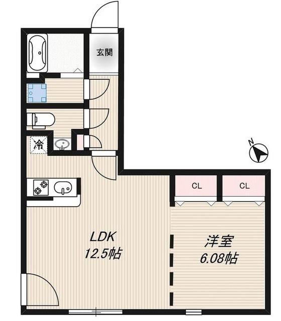 BRANCHE武蔵小山(1LDK/2階)の間取り写真