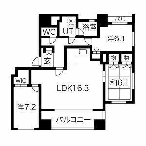 パシフィックコンフィート丸の内(3LDK/10階)の間取り写真