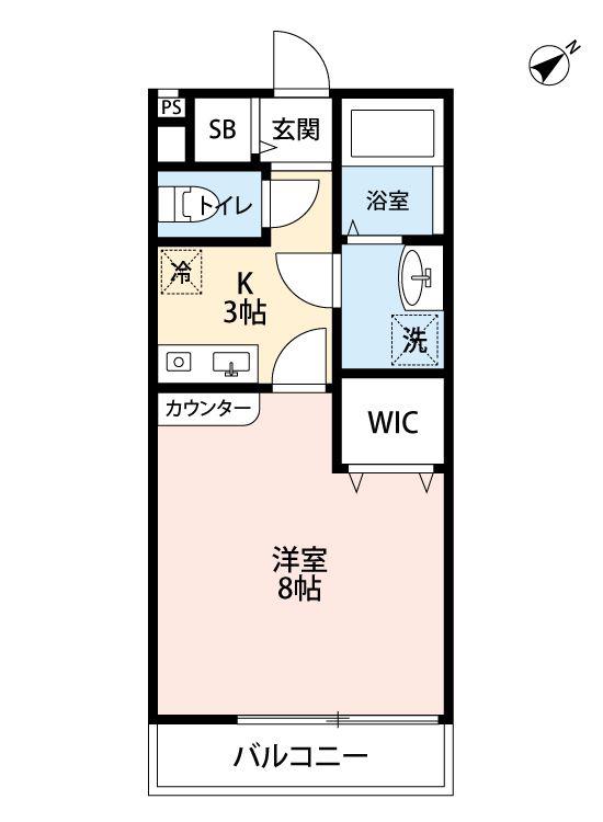 INFOGLIA AXIS(1K/2階)の間取り写真
