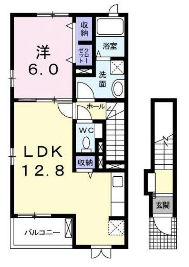 フォーリストR(1LDK/2階)の間取り写真