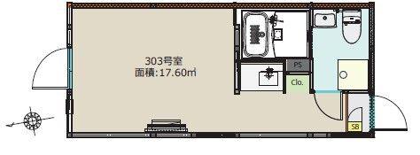 BOASORTE綾瀬1丁目(ワンルーム/3階)の間取り写真