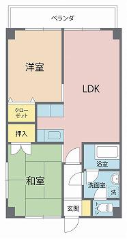 ベイコート津内(2LDK/4階)の間取り写真