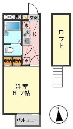 リファレンス新小岩(1K/2階)の間取り写真