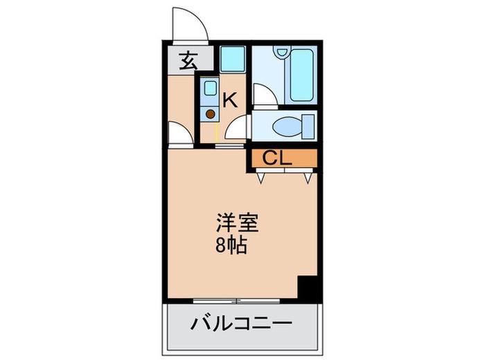 T.Oコート北野(1K/2階)の間取り写真