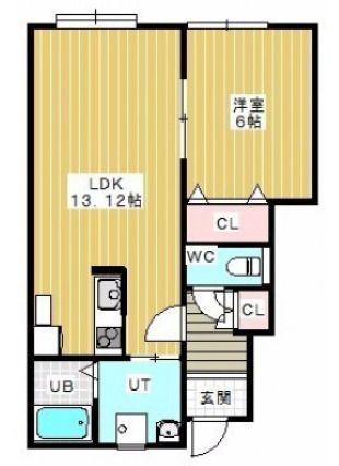 ラルージュコート (1LDK/1階)の間取り写真