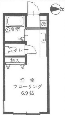 ウインズ新子安 A棟(ワンルーム/2階)の間取り写真