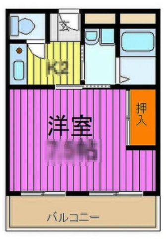 ベルファース川口仲町(1K/3階)の間取り写真
