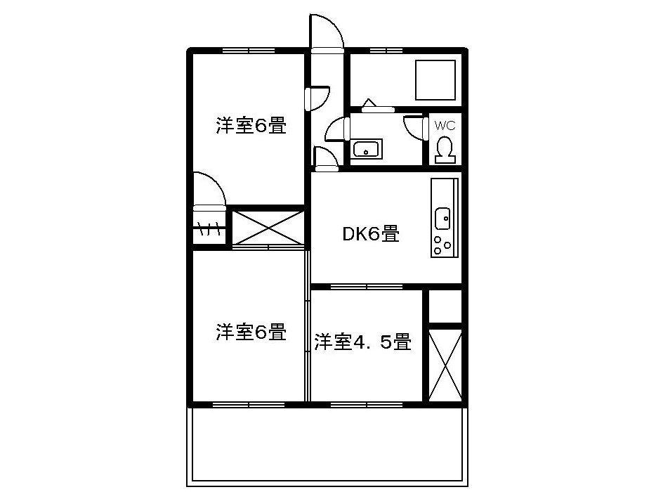 第2甲南ビル(3DK/4階)の間取り写真