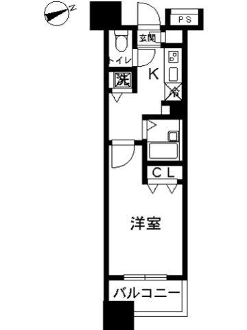 スカイコート八王子第5(1K/5階)の間取り写真