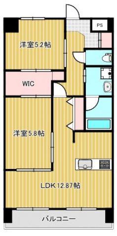 サンライト門田屋敷(2LDK/2階)の間取り写真