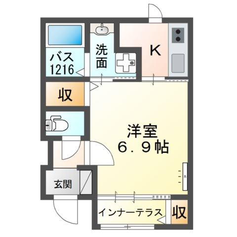 PLACIDE (1K/1階)の間取り写真