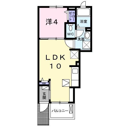 プレシャス19(1LDK/1階)の間取り写真