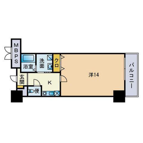 フォレステージュ天神(1K/6階)の間取り写真