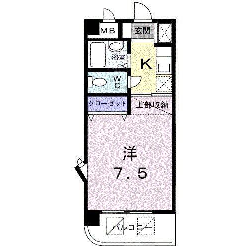 高城マナーハウス(1K/5階)の間取り写真