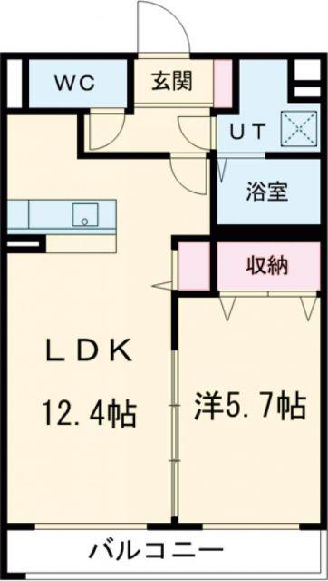 ドムス マーネ(1LDK/6階)の間取り写真