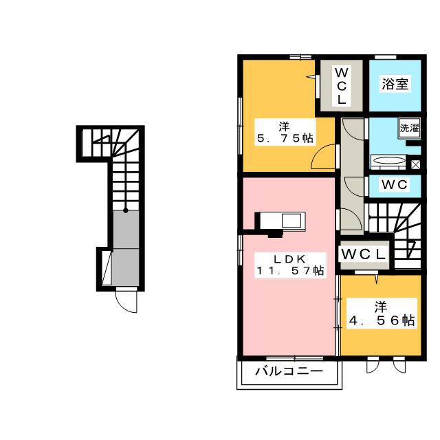 HI GRANDE 秀(2LDK/2階)の間取り写真