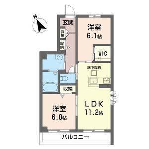 フェリーチェ(2LDK/1階)の間取り写真
