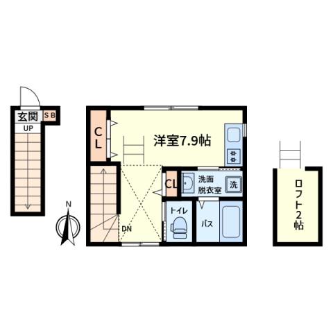 A-TERRACE(ワンルーム/2階)の間取り写真