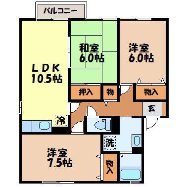 ウィンコートYOU(3LDK/2階)の間取り写真