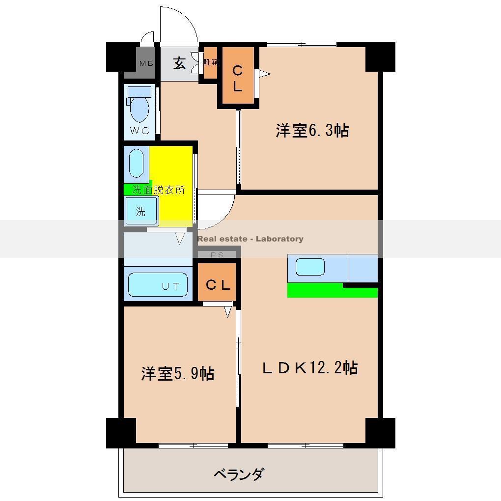 SEA TERRACE(2LDK/3階)の間取り写真