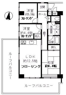 松戸駅前ハイツ(3LDK/7階)の間取り写真