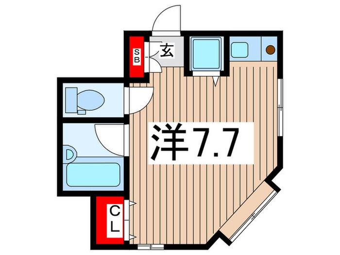 MSハイツ(ワンルーム/3階)の間取り写真