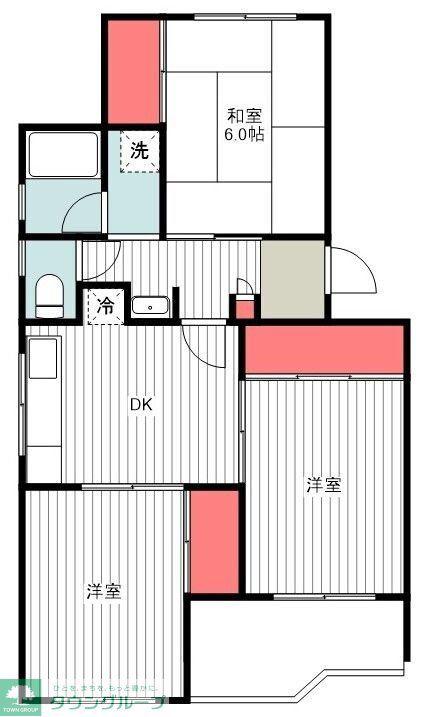 ティーハイム小笠原(3DK/4階)の間取り写真