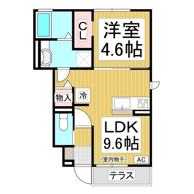 グランディールT E棟(1LDK/1階)の間取り写真
